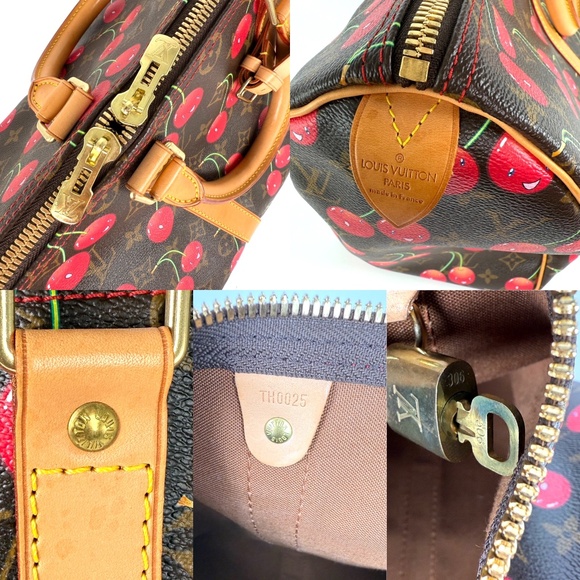 Vintage Louis Vuitton Keepall 45 Takashi Murakami Cerises Monogram Duffle Bag - Picture 8 of 9